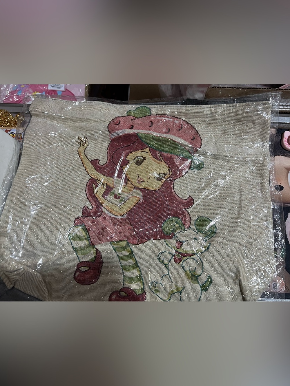 Strawberry shortcake tote zipper bag